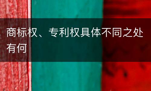 商标权、专利权具体不同之处有何