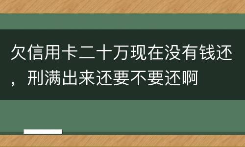 欠信用卡二十万现在没有钱还，刑满出来还要不要还啊