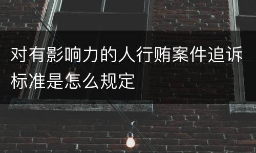 对有影响力的人行贿案件追诉标准是怎么规定