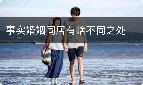 事实婚姻同居有啥不同之处