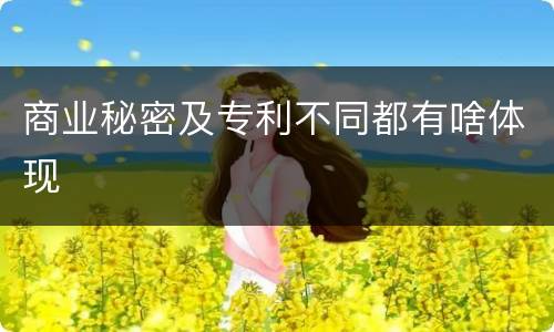 商业秘密及专利不同都有啥体现