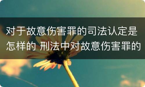 对于故意伤害罪的司法认定是怎样的 刑法中对故意伤害罪的认定