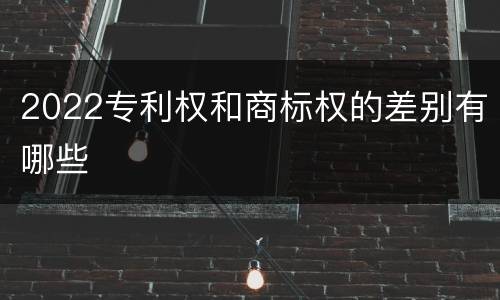 2022专利权和商标权的差别有哪些
