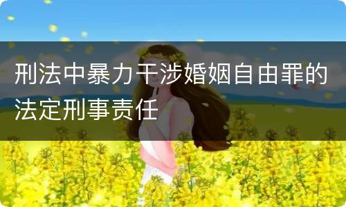 刑法中暴力干涉婚姻自由罪的法定刑事责任