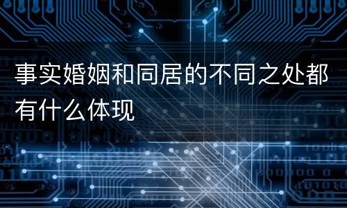 事实婚姻和同居的不同之处都有什么体现