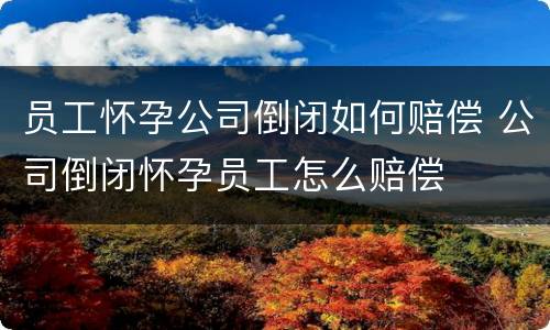 员工怀孕公司倒闭如何赔偿 公司倒闭怀孕员工怎么赔偿