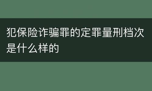 犯保险诈骗罪的定罪量刑档次是什么样的