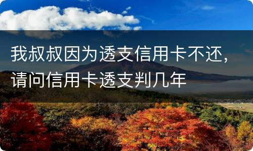我叔叔因为透支信用卡不还，请问信用卡透支判几年