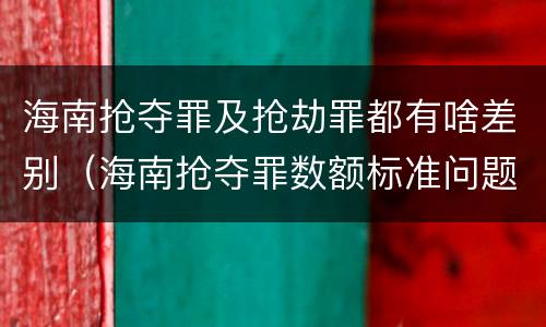 海南抢夺罪及抢劫罪都有啥差别（海南抢夺罪数额标准问题的规定）