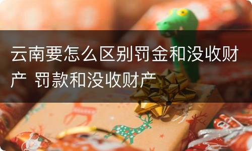 云南要怎么区别罚金和没收财产 罚款和没收财产
