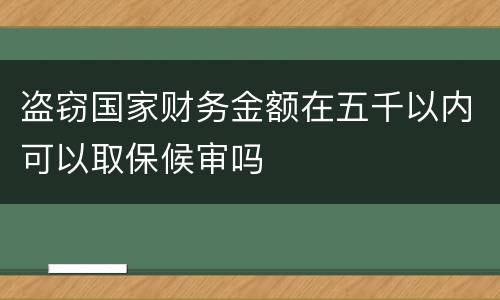盗窃国家财务金额在五千以内可以取保候审吗