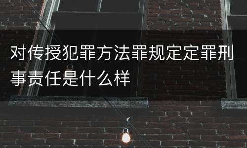 对传授犯罪方法罪规定定罪刑事责任是什么样