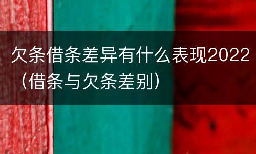 欠条借条差异有什么表现2022（借条与欠条差别）