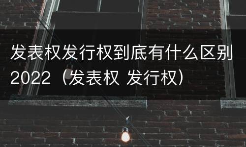 发表权发行权到底有什么区别2022（发表权 发行权）