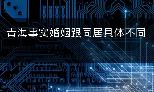 青海事实婚姻跟同居具体不同