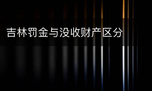 吉林罚金与没收财产区分