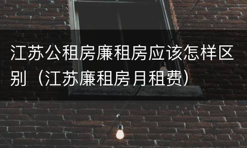 江苏公租房廉租房应该怎样区别（江苏廉租房月租费）