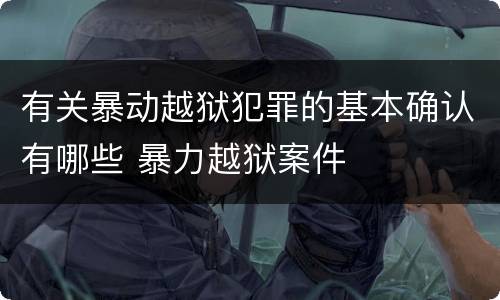 有关暴动越狱犯罪的基本确认有哪些 暴力越狱案件