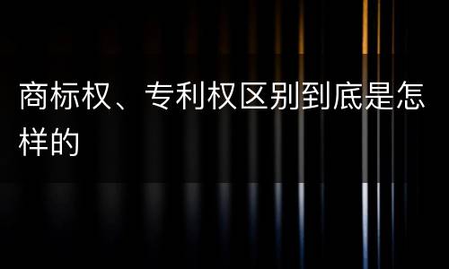 商标权、专利权区别到底是怎样的