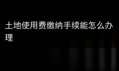 土地使用费缴纳手续能怎么办理