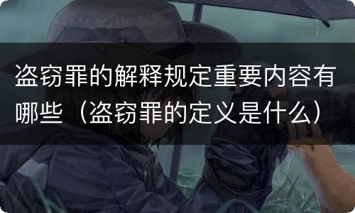盗窃罪的解释规定重要内容有哪些（盗窃罪的定义是什么）