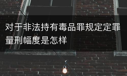 对于非法持有毒品罪规定定罪量刑幅度是怎样