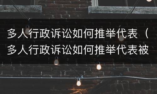 多人行政诉讼如何推举代表（多人行政诉讼如何推举代表被告）