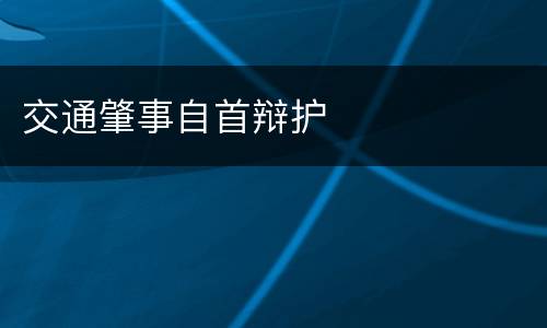 交通肇事自首辩护