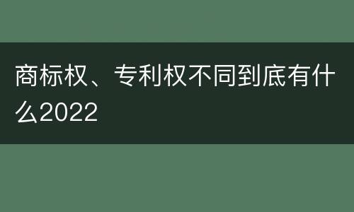 商标权、专利权不同到底有什么2022