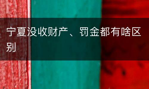 宁夏没收财产、罚金都有啥区别