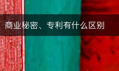 商业秘密、专利有什么区别