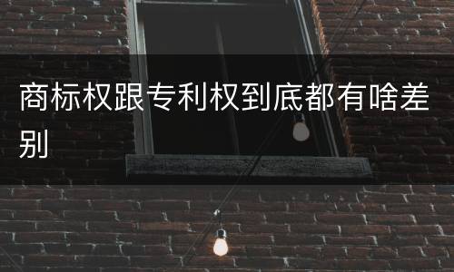 商标权跟专利权到底都有啥差别