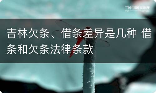 吉林欠条、借条差异是几种 借条和欠条法律条款