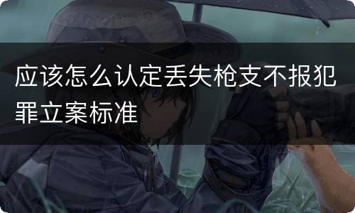 应该怎么认定丢失枪支不报犯罪立案标准