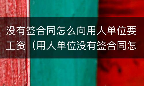 没有签合同怎么向用人单位要工资（用人单位没有签合同怎么拿工资）
