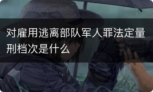 对雇用逃离部队军人罪法定量刑档次是什么
