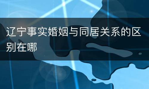 辽宁事实婚姻与同居关系的区别在哪