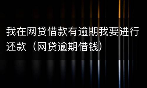 我在网贷借款有逾期我要进行还款（网贷逾期借钱）
