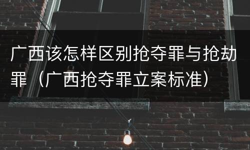 广西该怎样区别抢夺罪与抢劫罪（广西抢夺罪立案标准）