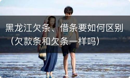 黑龙江欠条、借条要如何区别（欠款条和欠条一样吗）