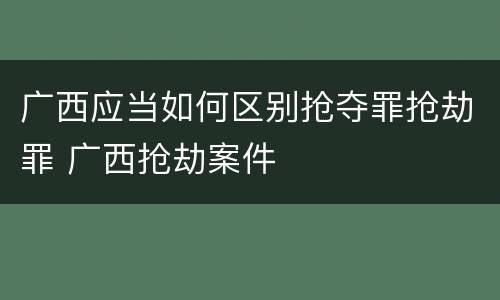 广西应当如何区别抢夺罪抢劫罪 广西抢劫案件