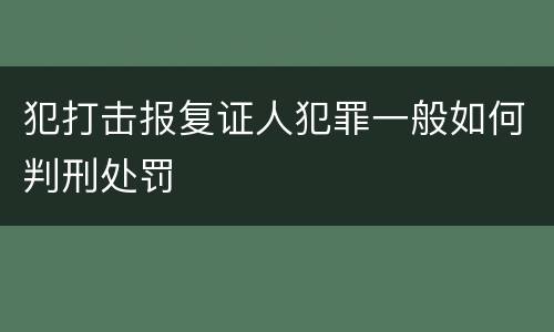犯打击报复证人犯罪一般如何判刑处罚