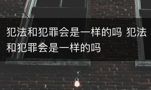 犯法和犯罪会是一样的吗 犯法和犯罪会是一样的吗