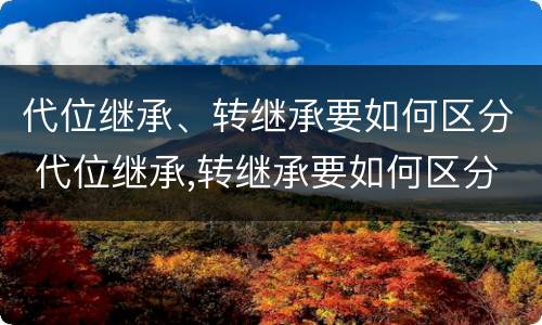 代位继承、转继承要如何区分 代位继承,转继承要如何区分共同债务