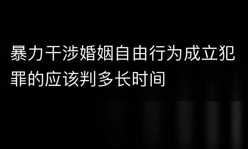 暴力干涉婚姻自由行为成立犯罪的应该判多长时间
