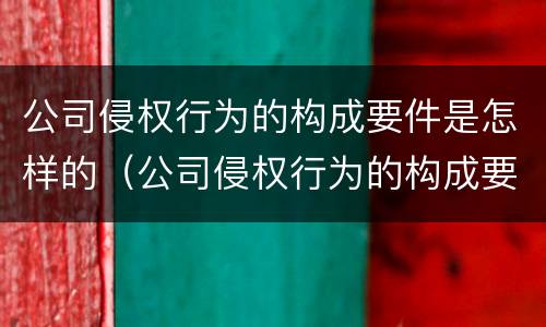 公司侵权行为的构成要件是怎样的（公司侵权行为的构成要件有）