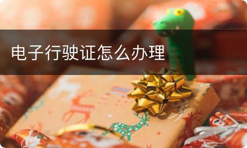 电子行驶证怎么办理