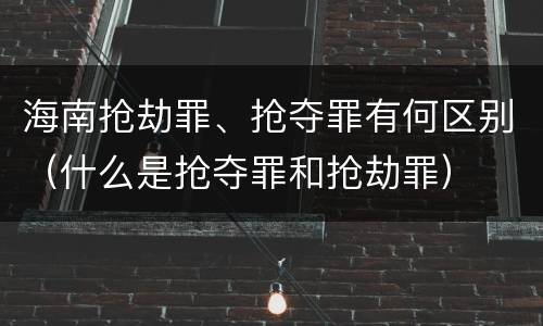 海南抢劫罪、抢夺罪有何区别（什么是抢夺罪和抢劫罪）