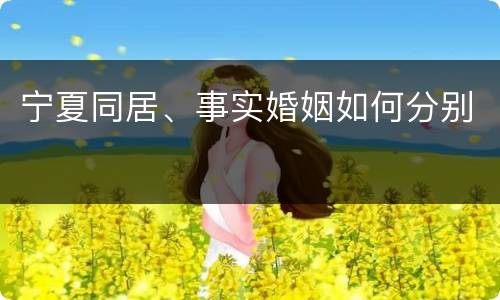 宁夏同居、事实婚姻如何分别