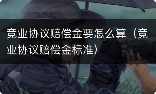 竞业协议赔偿金要怎么算（竞业协议赔偿金标准）